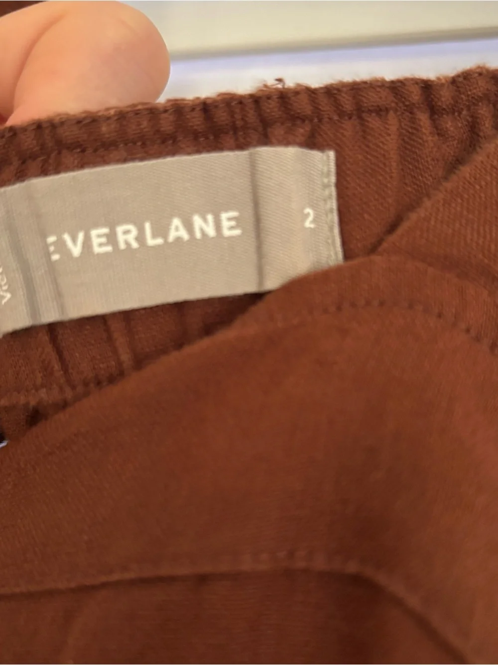 Everlane Rosewood Brown Linen Picnic Jumpsuit